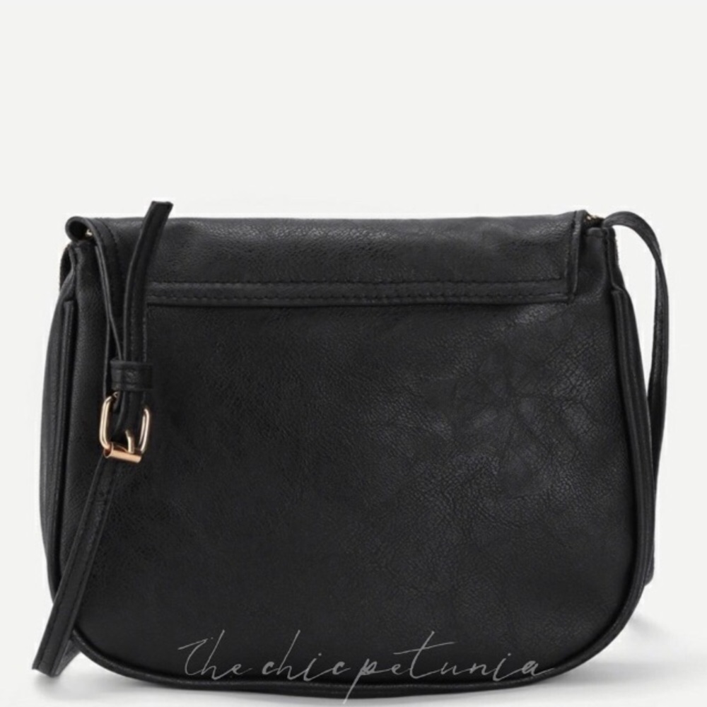 💓 Black Vegan Leather Crossbody Bag - Picture 2 of 8